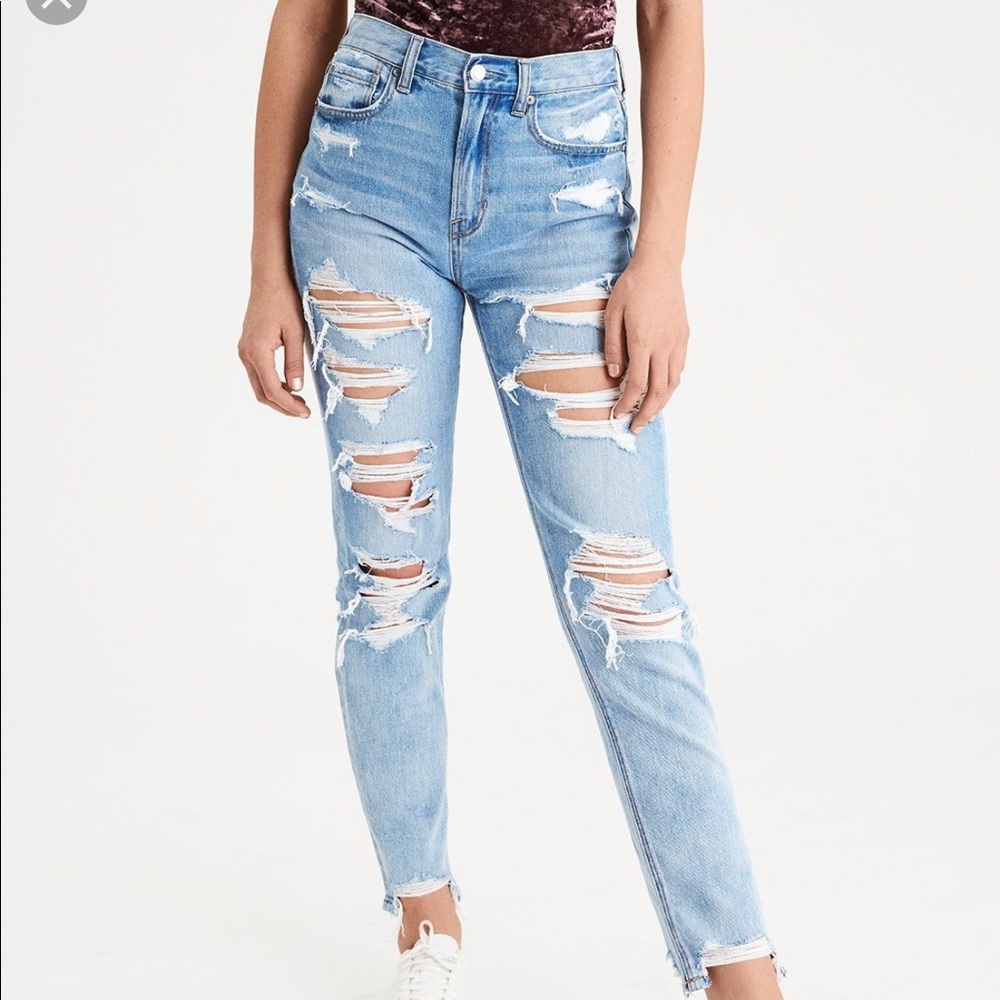 Distressed Mom Jeans